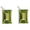 Image 1 : Genuine 3.75 ctw Peridot Emerald Cut Earring 14kt Gold-White