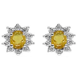 Genuine 1.2 ctwCitrine Earring 14kt Yellow or White Gold 1.9g