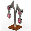 Image 1 : Garnet 3.90 ctw Diamond Dangling Earring 18k W/Y Gold