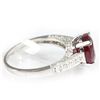 Image 2 : Genuine 4.66 ctw Ruby & Diamond Ring 18kt Gold-White