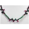 Image 1 : Natural 80.47 ctw Emerald, Ruby & Sapphire Bead Necklace