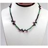 Image 2 : Natural 80.47 ctw Emerald, Ruby & Sapphire Bead Necklace