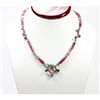 Image 1 : Natural 124.03 ctw Ruby & Emerald Bead Necklace