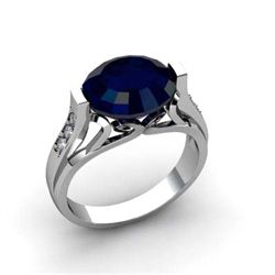 Genuine 6.09 ctw Sapphire Ring 14kt White or Yellow Gold