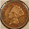 Image 1 : RARE DATE 1878 $3 GOLD INDIAN PRINCESS, PCGS
