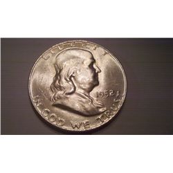 1952-D BU Silver Franklin Half Dollar