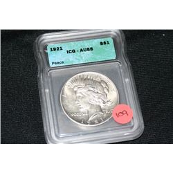 1921 peace dollar ICG graded au58
