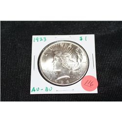 1923 peace one dollar AU-BU