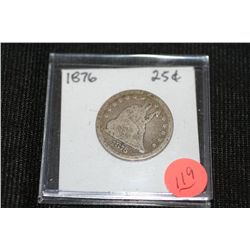 1876 seated liberty quarter
