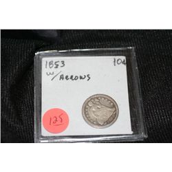 1853 seated liberty dime w/arrows