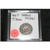 Image 1 : 1867 shield nickel w/rays