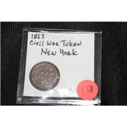 1863 civil war token new york