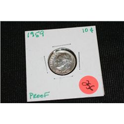 1959 roosevelt dime proof