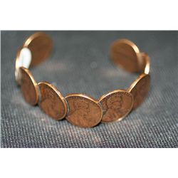 penny bracelet welded, various dates lincoln pennies