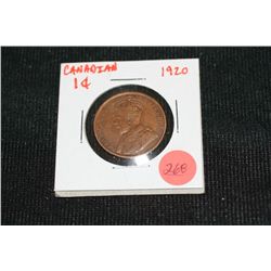 1920 large canadian one cent