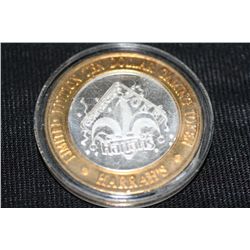 harrah's casino limited edition, two tone $10 gaming token "construction zone"