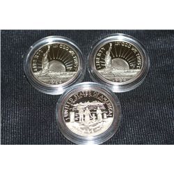 1986 "nation of immigrants" commerative half dollar, lot of 3