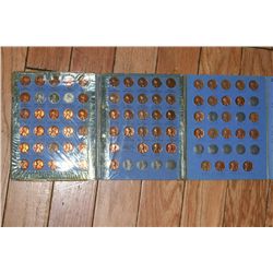 whitman coin folder, lincoln head pennies, incomplete set