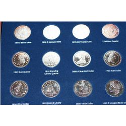 tribute to america's greatest silver coins, medal set in display box