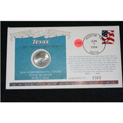 2004-P commerative cover texas state quarter