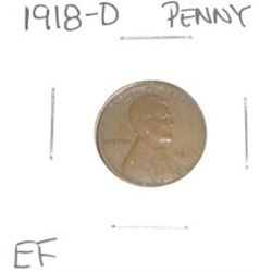 1918-D Lincoln Penny *EXTRA FINE GRADE*!!!