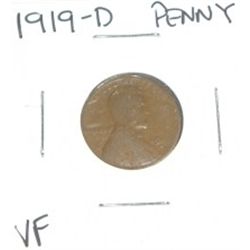 1919-D Lincoln Penny *VERY FINE GRADE*!!