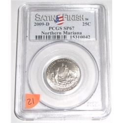 2009-D U.S. Territories *NORTHERNMARIANA* Satin Finish Quarter *CERTIFIED by PCGS SP67*!