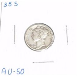 1935-S Mercury Silver Dime *AU-50 HIGH GRADE*!!