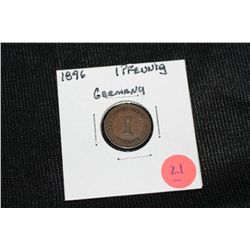1896 German 1 Pfenning