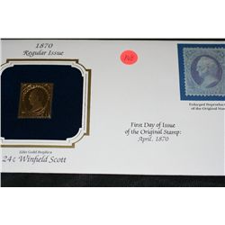 24 Cent Winfield Scott 22kt Gold Replica Stamp