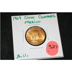 1969 Mexico cinco centavos AU