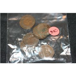 Indianhead pennies, various dates & conditions, lot of 10