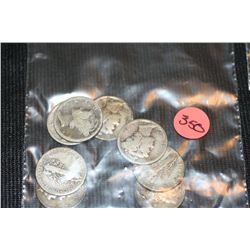 Mercury Dime, various dates & conditions, lot of 8