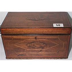 An Inlaid Georgian Mahogany Oblong Tea Cad...