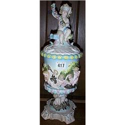 * A Continental Porcelain Vase and Cover P...