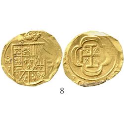 Mexico City, Mexico, cob 4 escudos, Philip V, (1714)J, from the 1715 Fleet. S-M30; KM-55.2; CT-234.