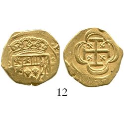 Mexico City, Mexico, cob 2 escudos, (1715J), from the 1715 Fleet. S-M30; KM-53.2; CT-351. 6.7 grams.