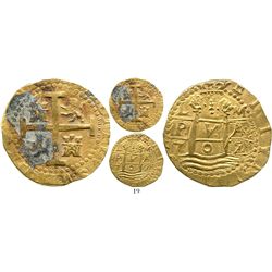 Lima, Peru, cob 8 escudos, 1709M, from the 1715 Fleet. S-L28; KM-38.1; CT-20. 27.1 grams. Full but s