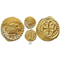 Lima, Peru, cob 1 escudo, 1710H, from the 1715 Fleet. S-L25a; KM-35; CT-unlisted. 3.4 grams. Choice