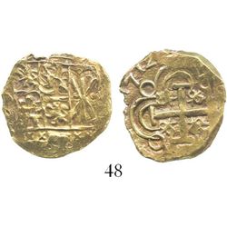 Bogota, Colombia, cob 2 escudos, 1712 (full date), from the 1715 Fleet. S-B24; KM-14.2; CT-15. 6.8 g