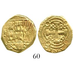 Bogota, Colombia, cob 2 escudos, Philip V, assayer S (1720s). S-B25b; KM-17.2. 6.6 grams. Full shiel
