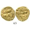 Image 1 : Bogota, Colombia, cob 2 escudos, late Philip V or Ferdinand VI (1740s), assayer not visible.  6.7 gr
