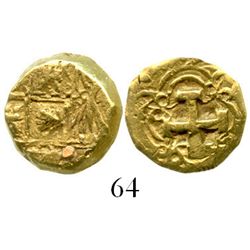 Bogota, Colombia, cob 2 escudos, late Philip V or Ferdinand VI (1740s), assayer not visible, struck