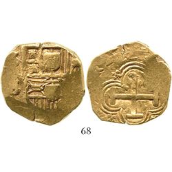 Seville, Spain, cob 8 escudos, Charles II, assayer S (1670s-1680s). KM-168.2. 27.0 grams. Typically