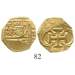 Seville, Spain, cob 2 escudos, Philip III, assayer not visible. KM-20. 6.7 grams. Smallish flan but