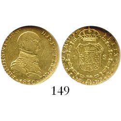 Lima, Peru, bust 1 escudo, Ferdinand VII (imaginary bust), 1810JP, encapsulated NGC XF 40, rare. CT-