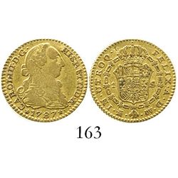 Madrid, Spain, bust 1 escudo, Charles III, 1787DV. CT-629; KM-416.1a. 3.3 grams. Decent VF/XF with s