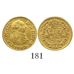 Madrid, Spain, bust 1/2 escudo, Charles III, 1783JD. CT-774; KM-415.1. 1.8 grams. XF+ with hint of l