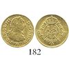 Image 1 : Madrid, Spain, bust 1/2 escudo, Charles III, 1787DV. CT-779; KM-425.1. 1.7 grams. Lustrous AU-, pale