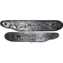 Flat silver "strap" ingot, 329.3 grams, for making 8R cob blanks, extremely rare, from the 1715 Flee
